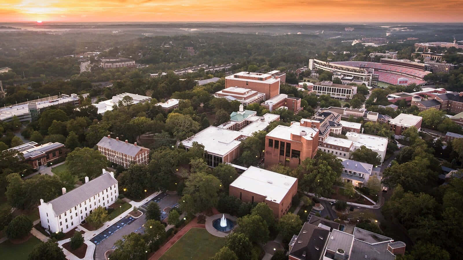 University Of Georgia Sundown Overhead Shot Background