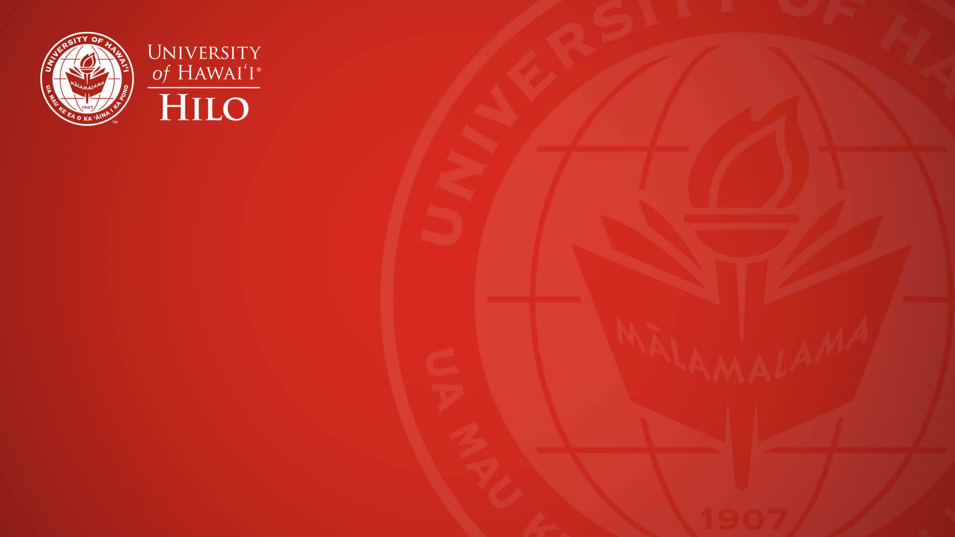 University Of Hawaii Hilo Logo Red Background