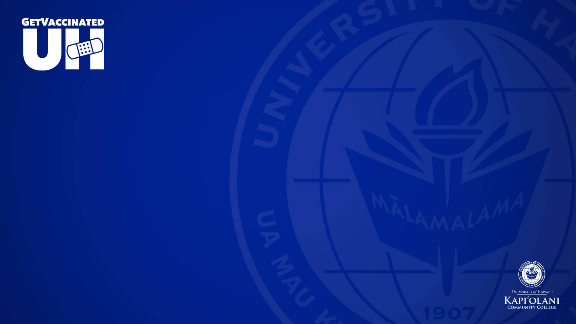 University Of Hawaii Kapiʻolani Blue Background