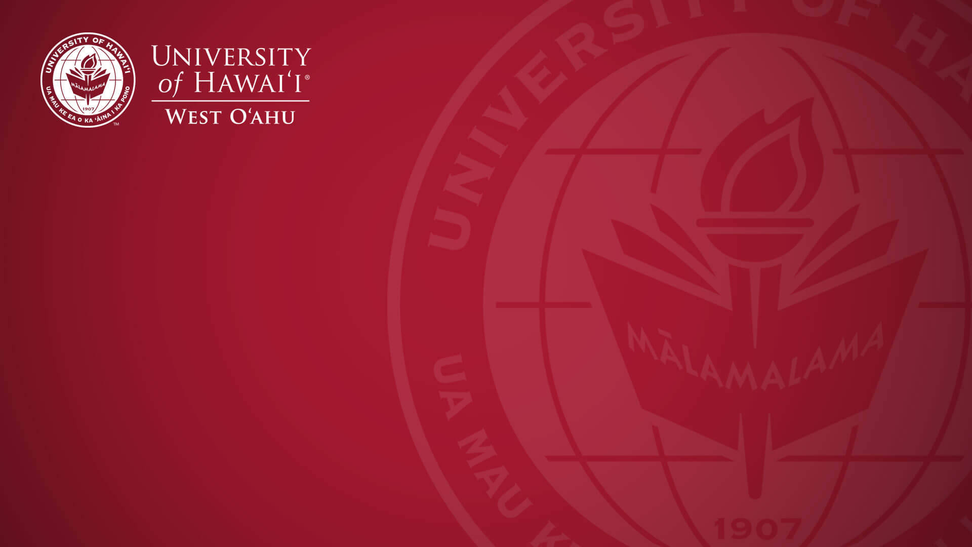 University Of Hawaii West Oahu Logo Red Background