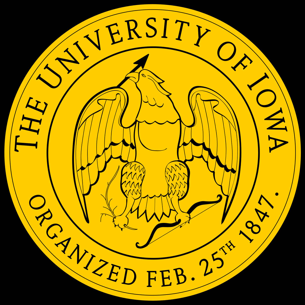 University Of Iowa Gold Seal Background