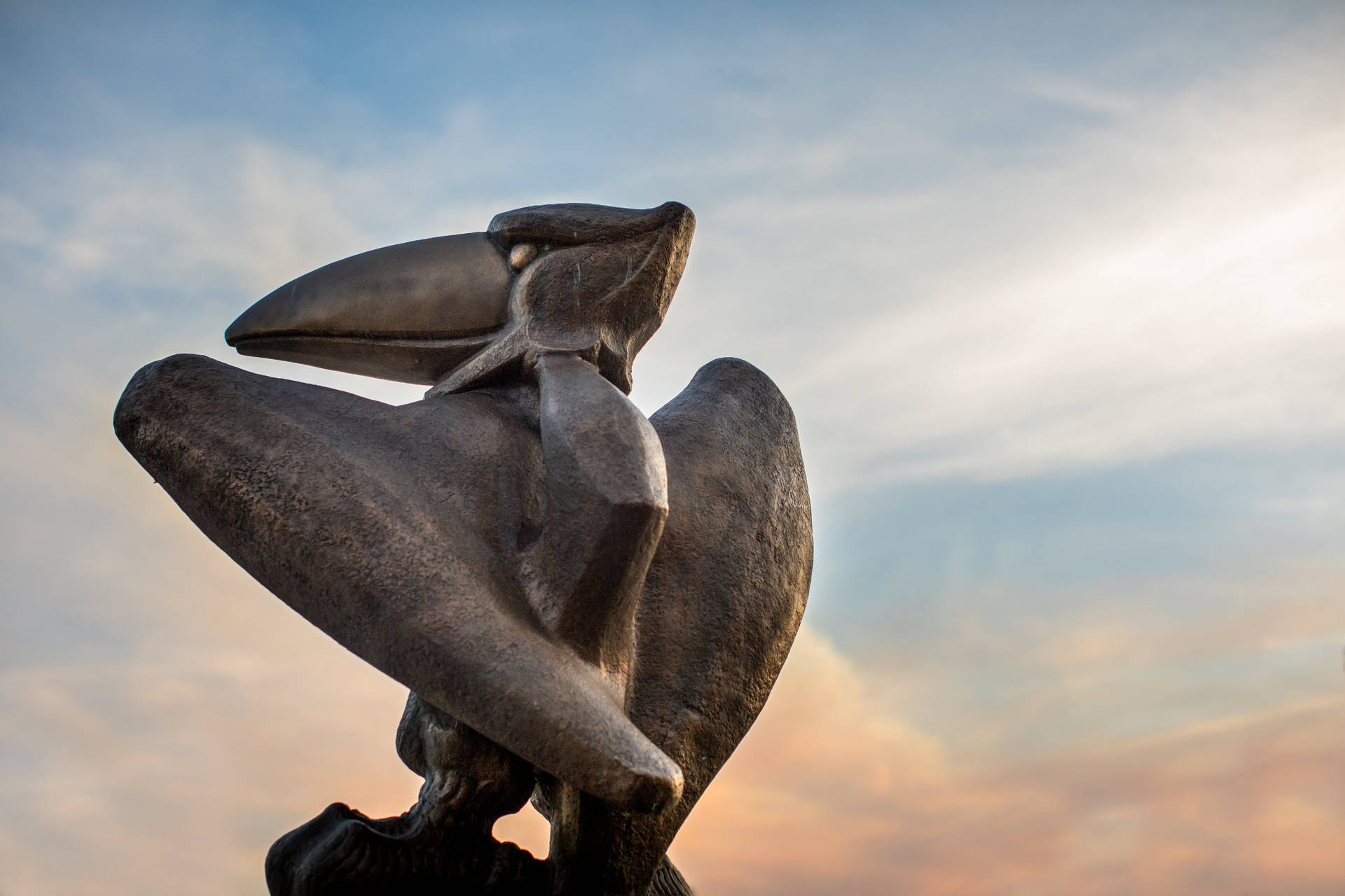 University Of Kansas Bronze Jayhawk Sunset