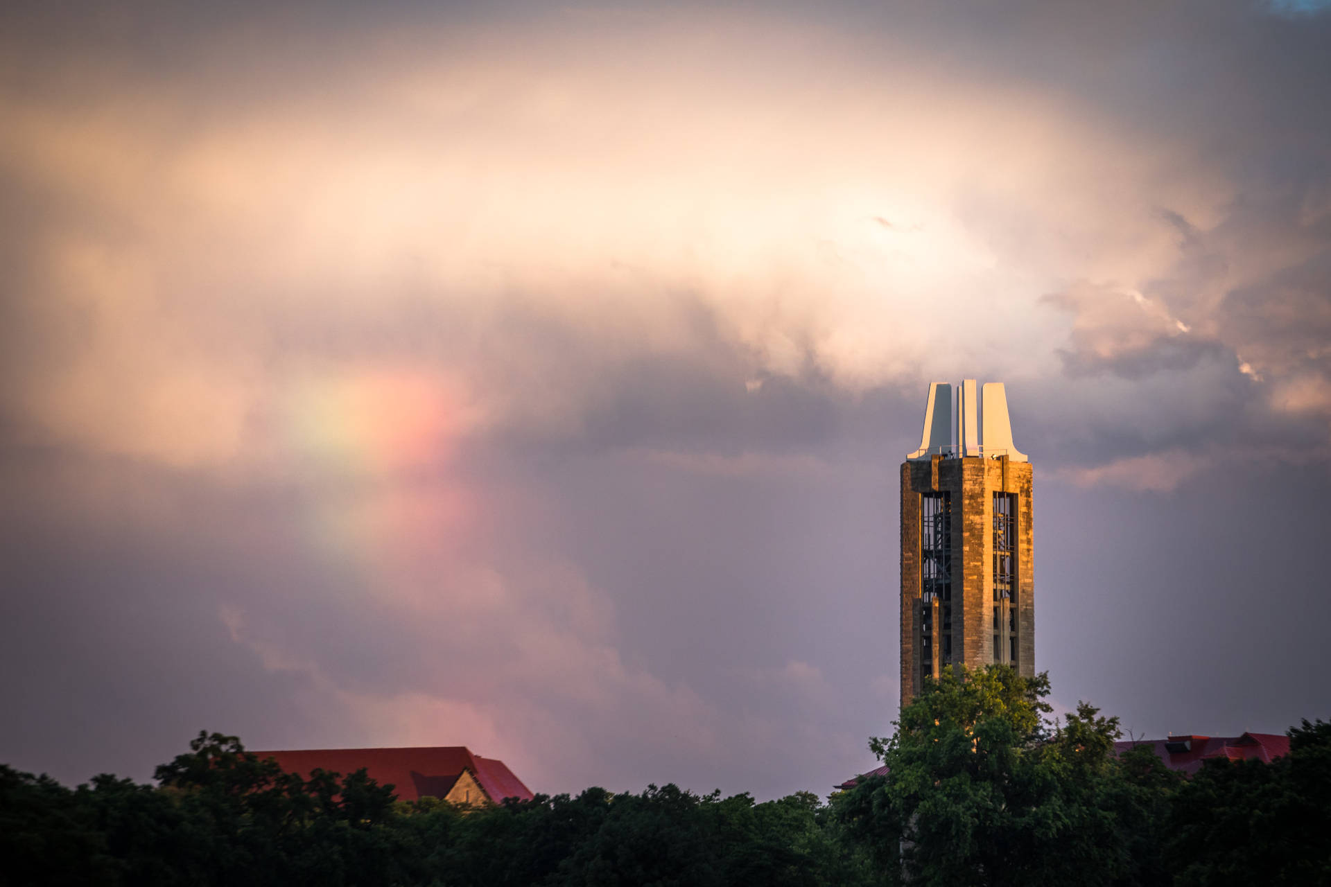 University Of Kansas Campanile Gloomy Sky