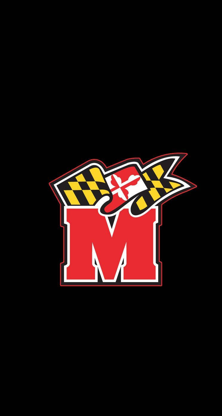 University Of Maryland Logo Below Flag Background