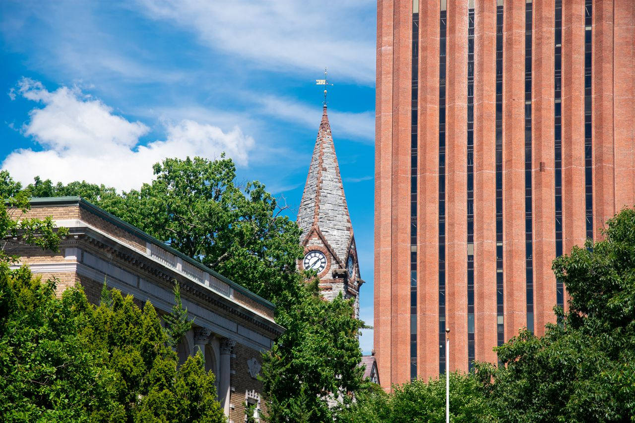 University Of Massachusetts Clock Tower Background