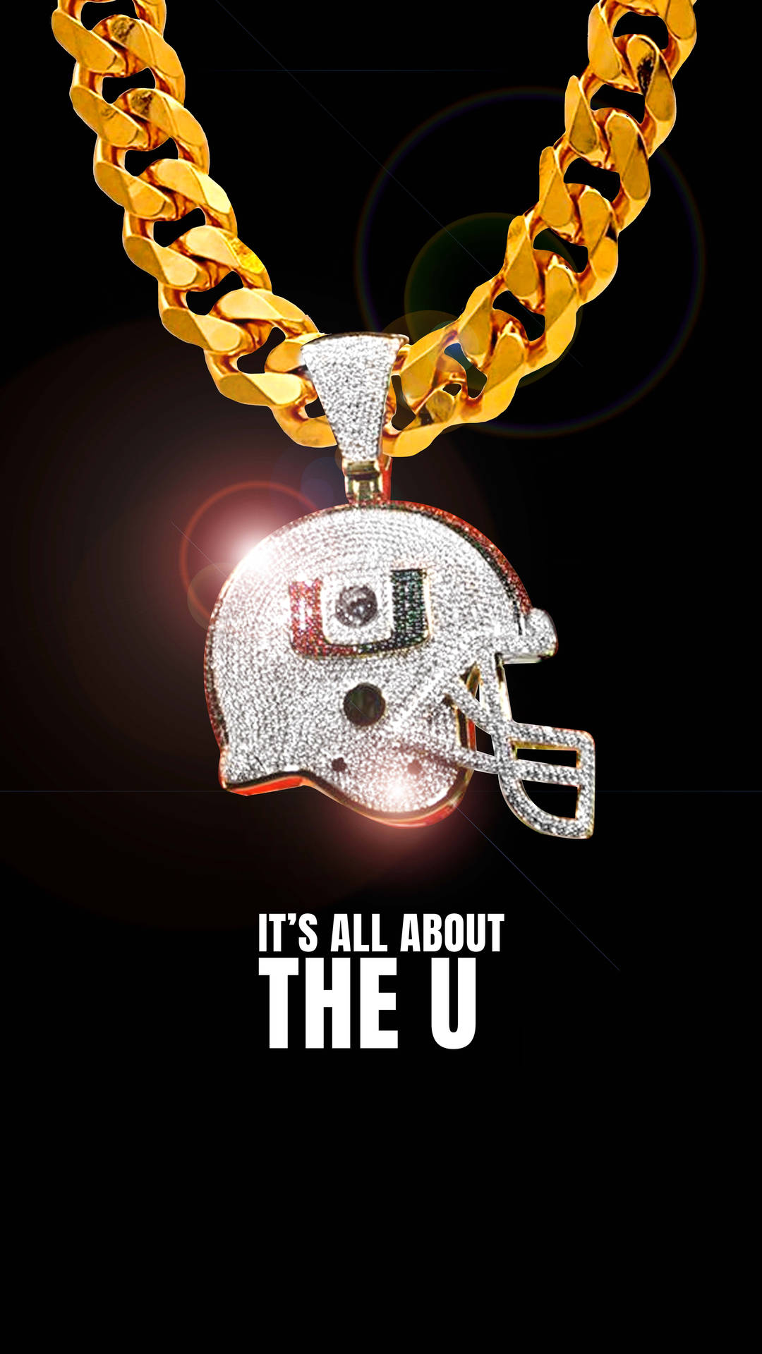 University Of Miami Gold Necklace Background