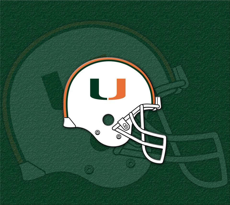 University Of Miami Helmet Art Background