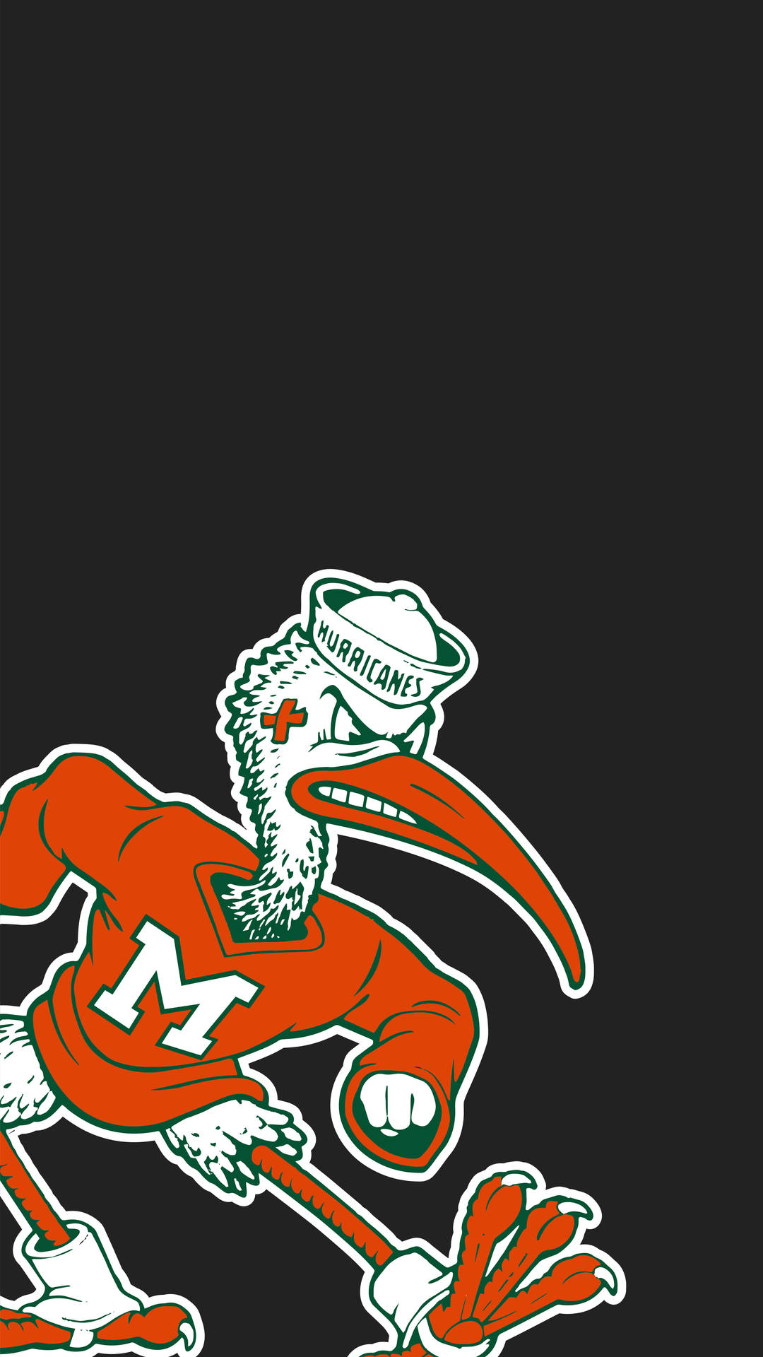 University Of Miami Mascot In Black Background