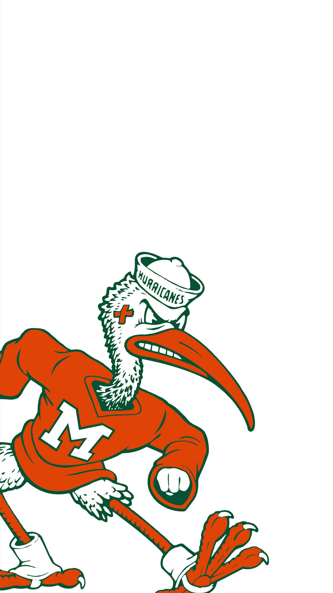 University Of Miami Mascot In White