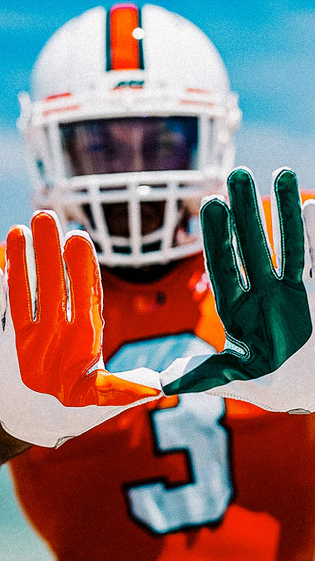 University Of Miami Player Hand Sign Background