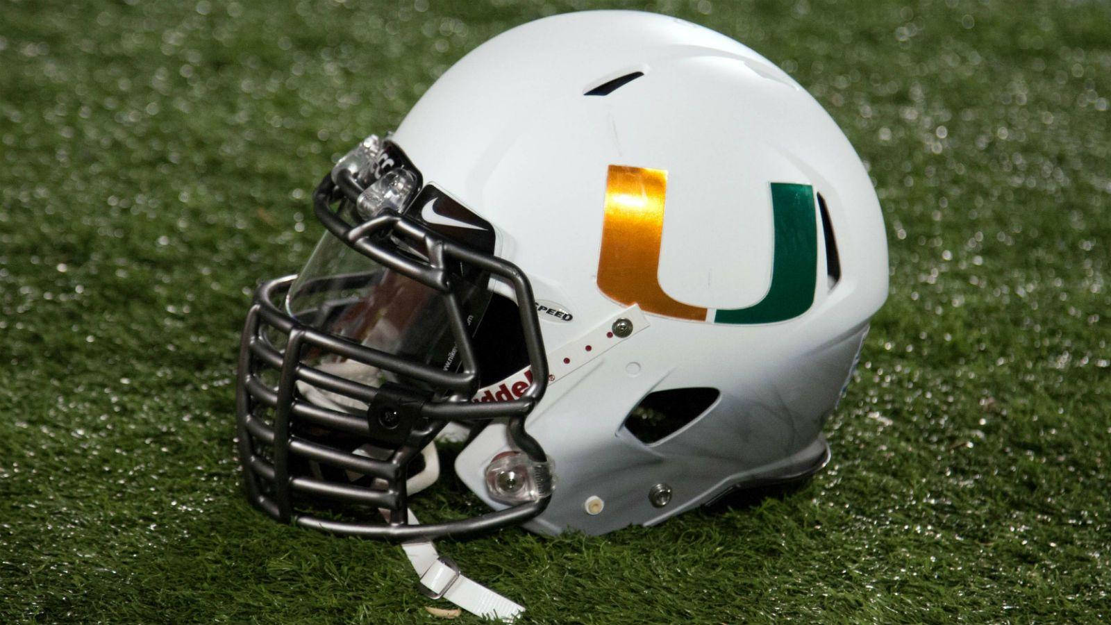 University Of Miami White Helmet Background