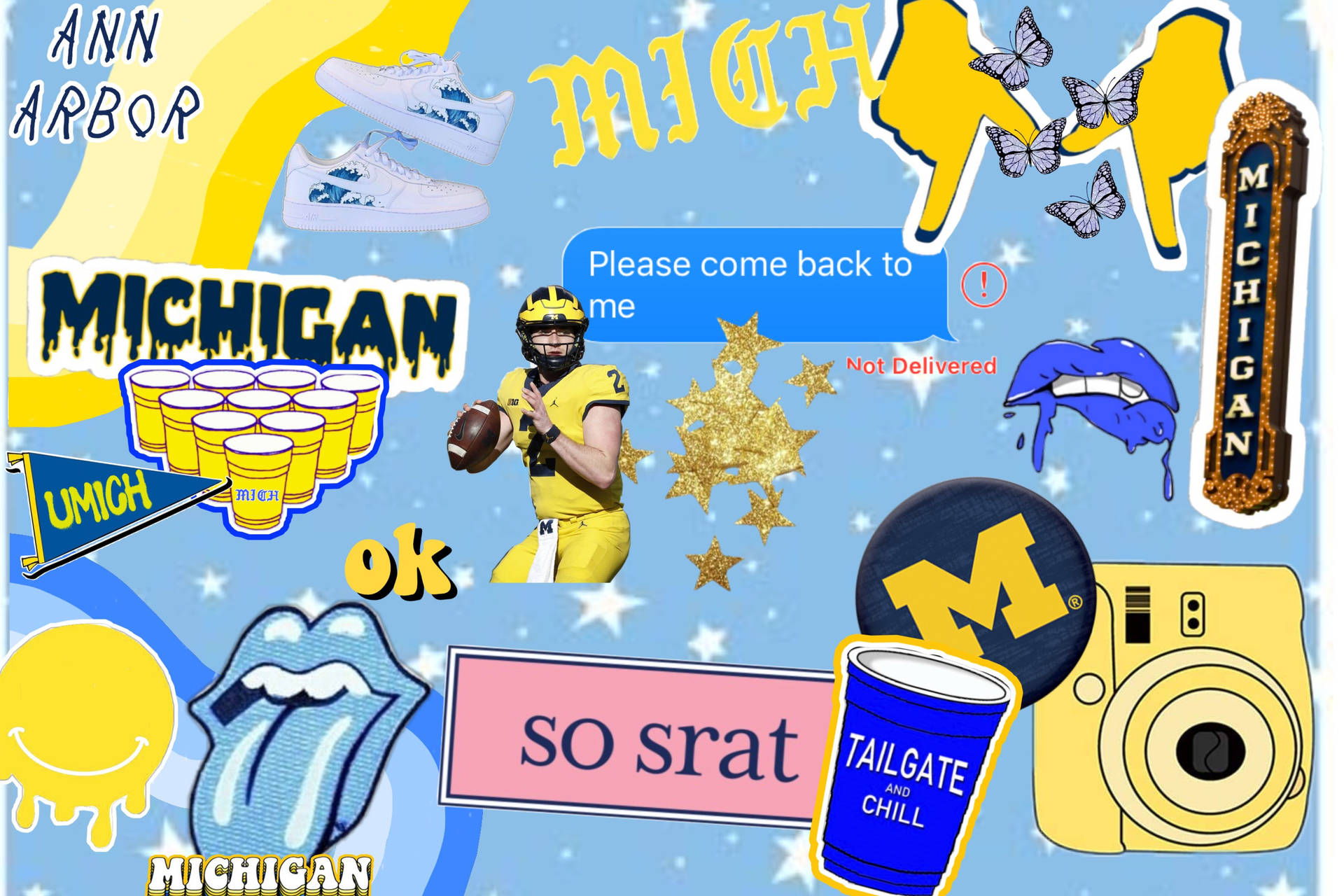 University Of Michigan-ann Arbor Aesthetic Collage Background