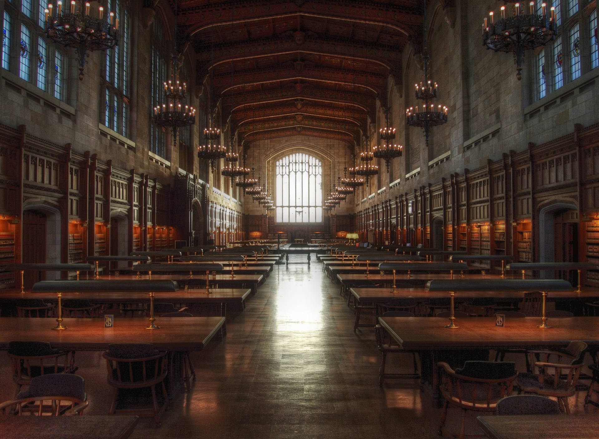 University Of Michigan-ann Arbor Library Hall Background