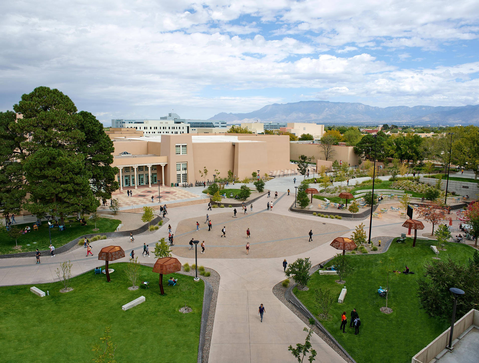 University Of New Mexico Renovated Plaza Background