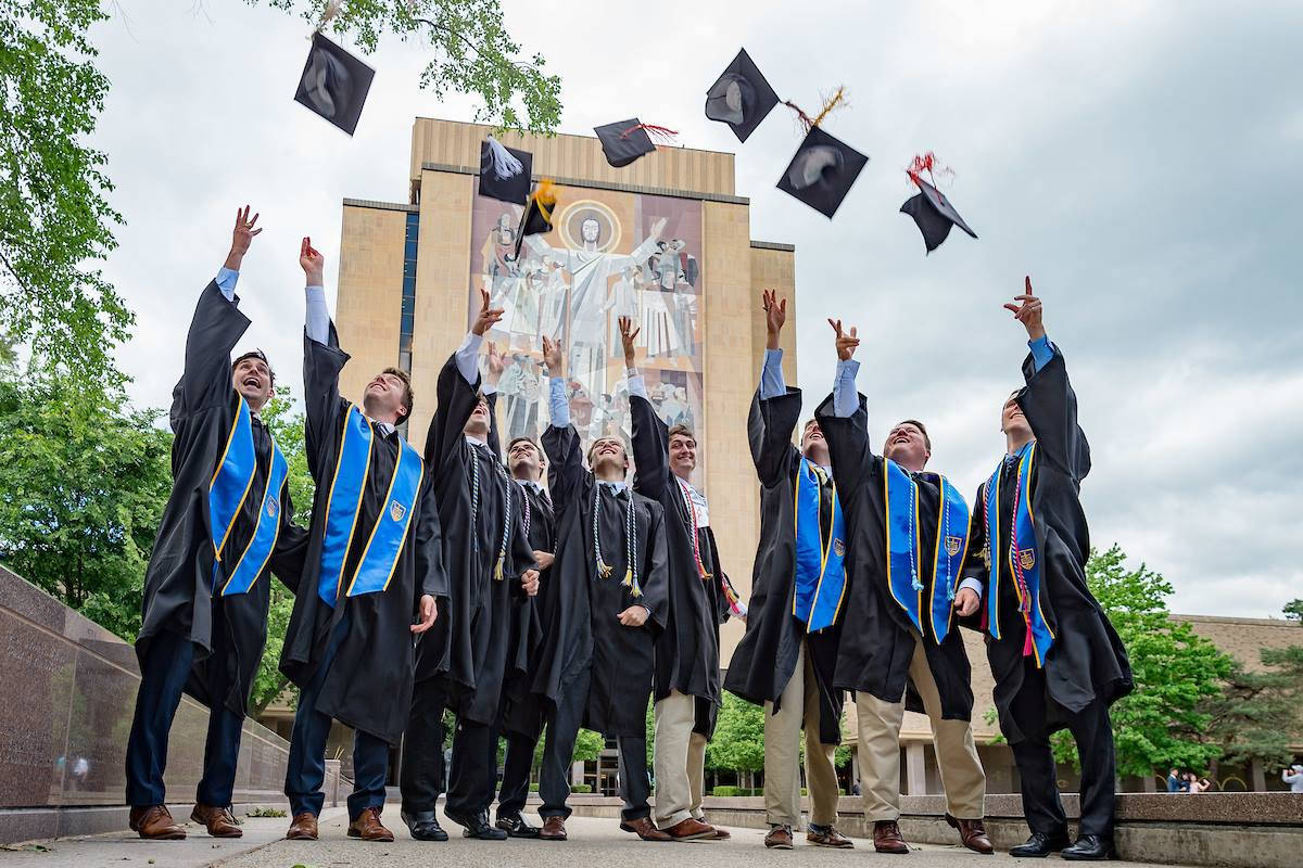 University Of Notre Dame Graduates Touchdown Jesus