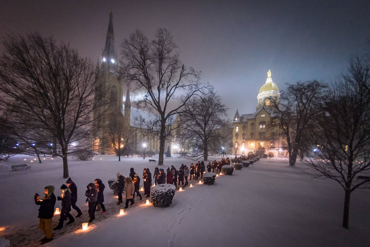 University Of Notre Dame Midnight Prayer Service Background