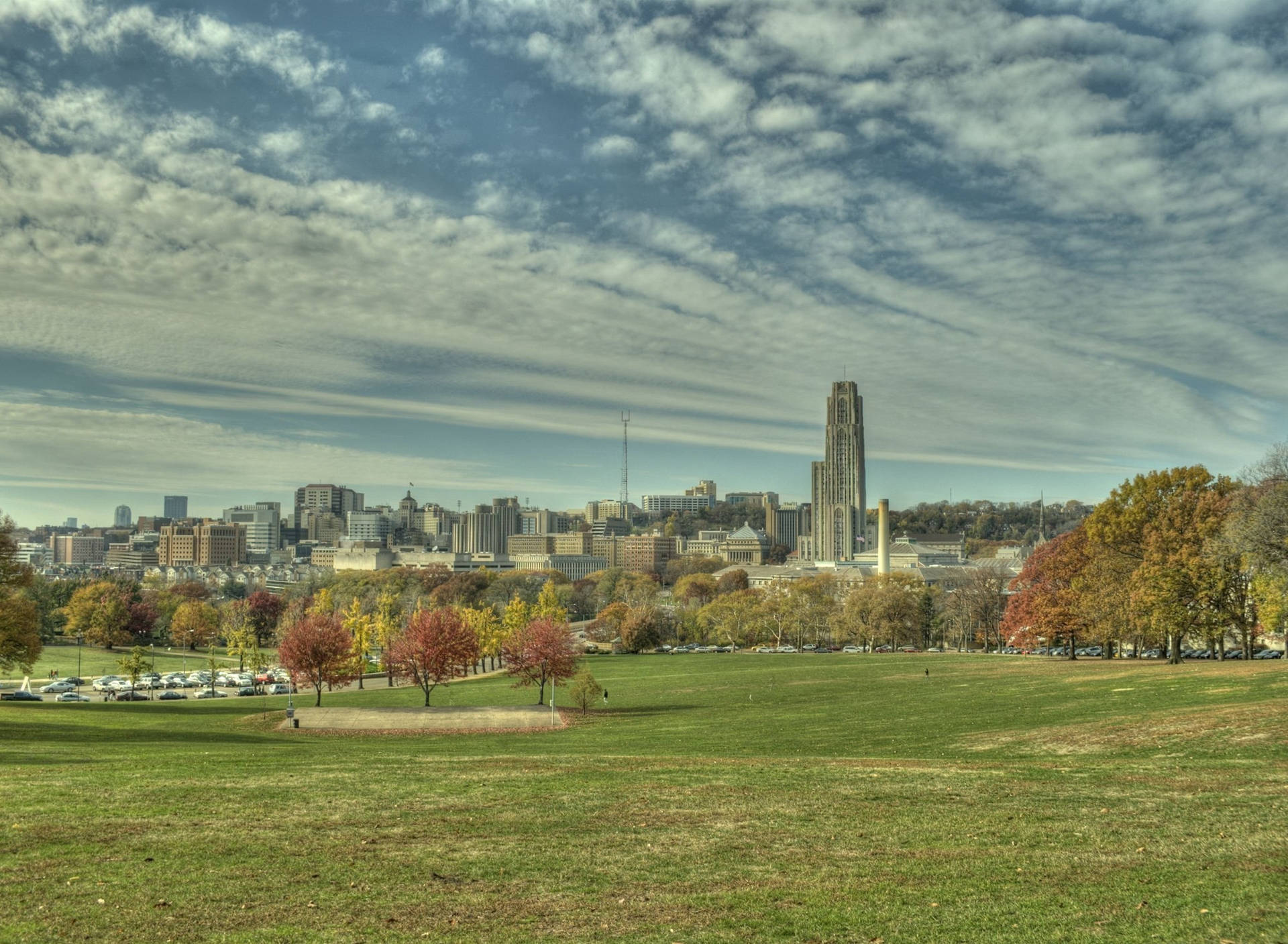 University Of Pittsburgh From Afar Background