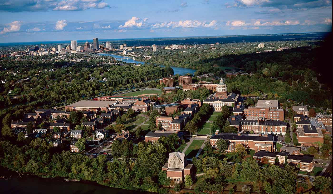 University Of Rochester Campus Drone Shot Background