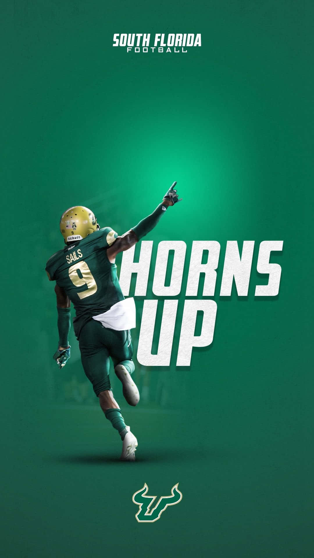 University Of South Florida Bulls Horns Up Background