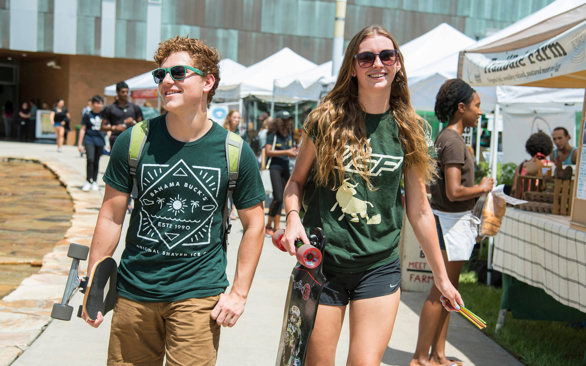 University Of South Florida Students Smiling Background