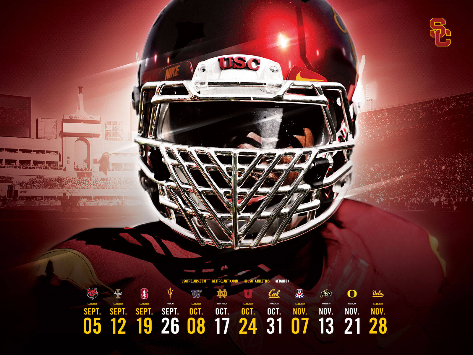 University Of Southern California Football Schedule Background