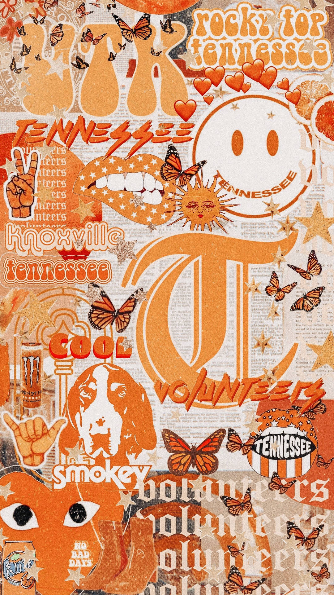 University Of Tennessee Orange Aesthetic Collage