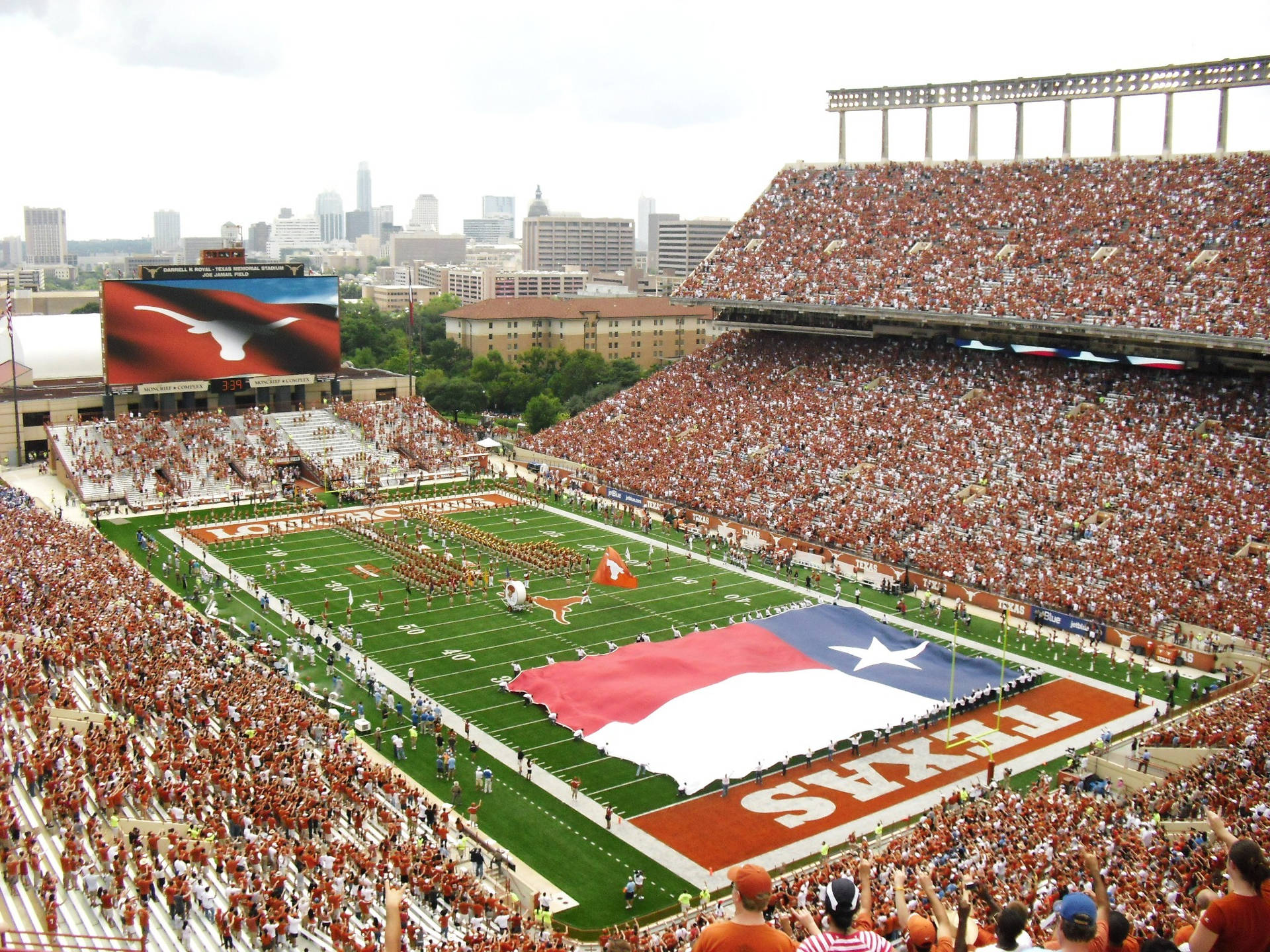 University Of Texas Crowded Stadium Background