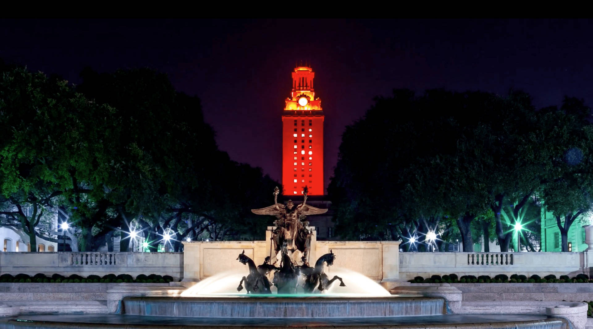 University Of Texas Red Clock Tower Background