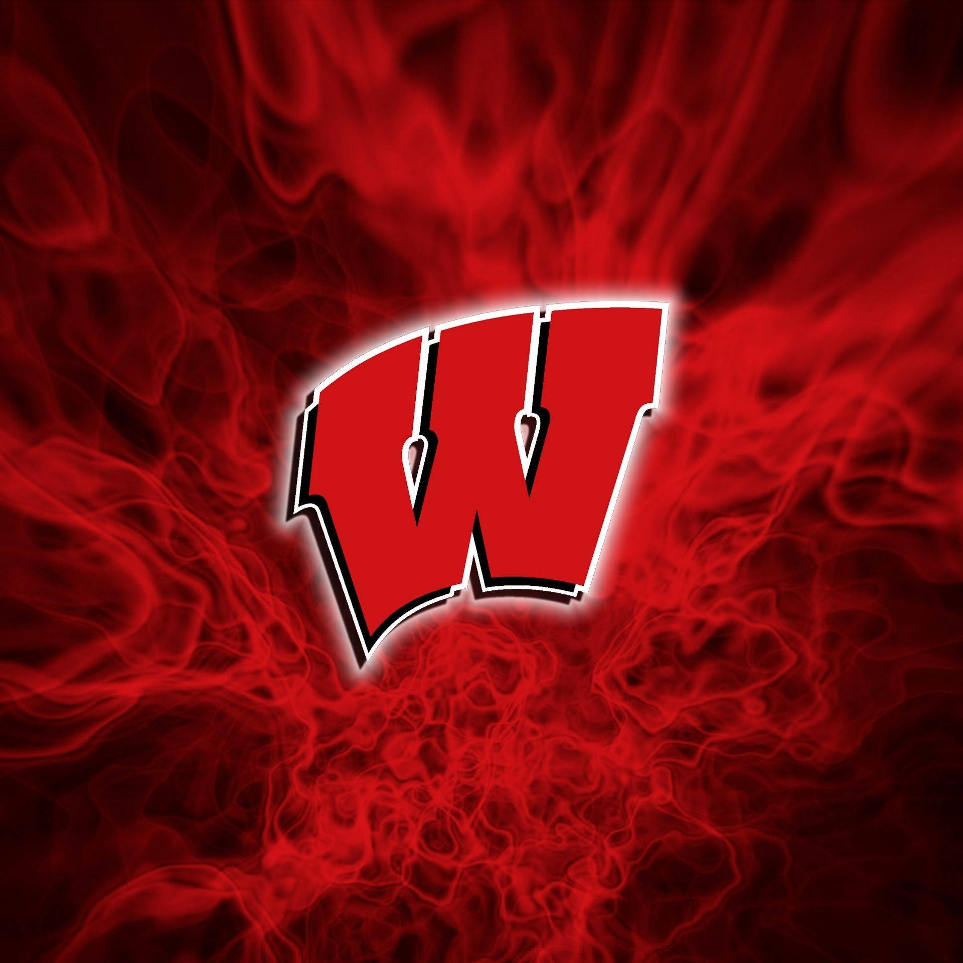 University Of Wisconsin-madison Smoke Red Logo Background