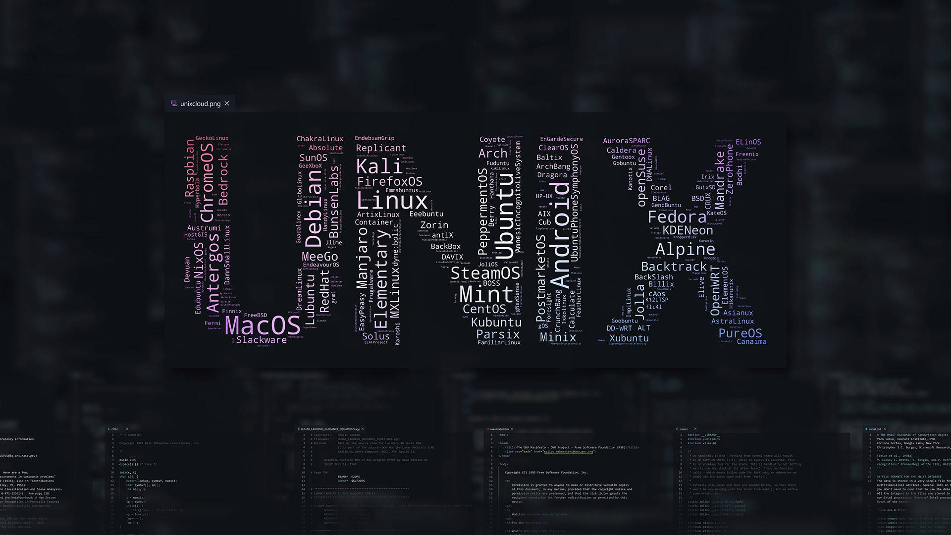 Unix Computer Program Typography