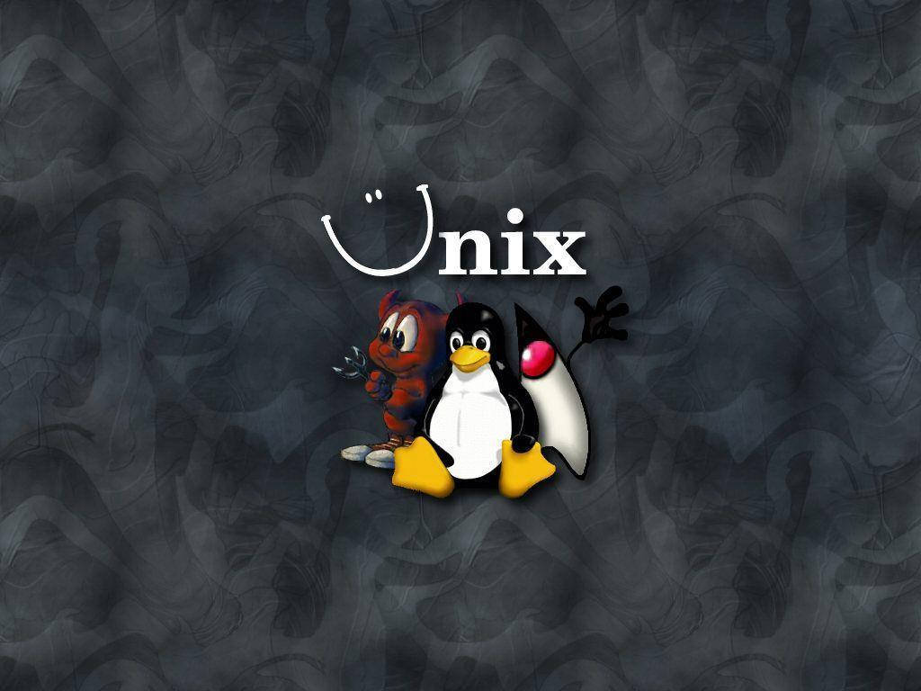 Unix Daemon With Penguin Tux And Gnu