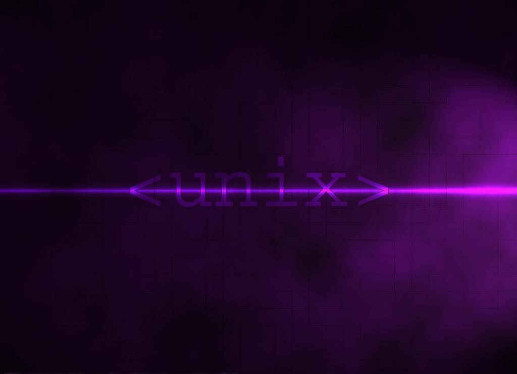 Unix Logo With Horizontal Light Ray Background