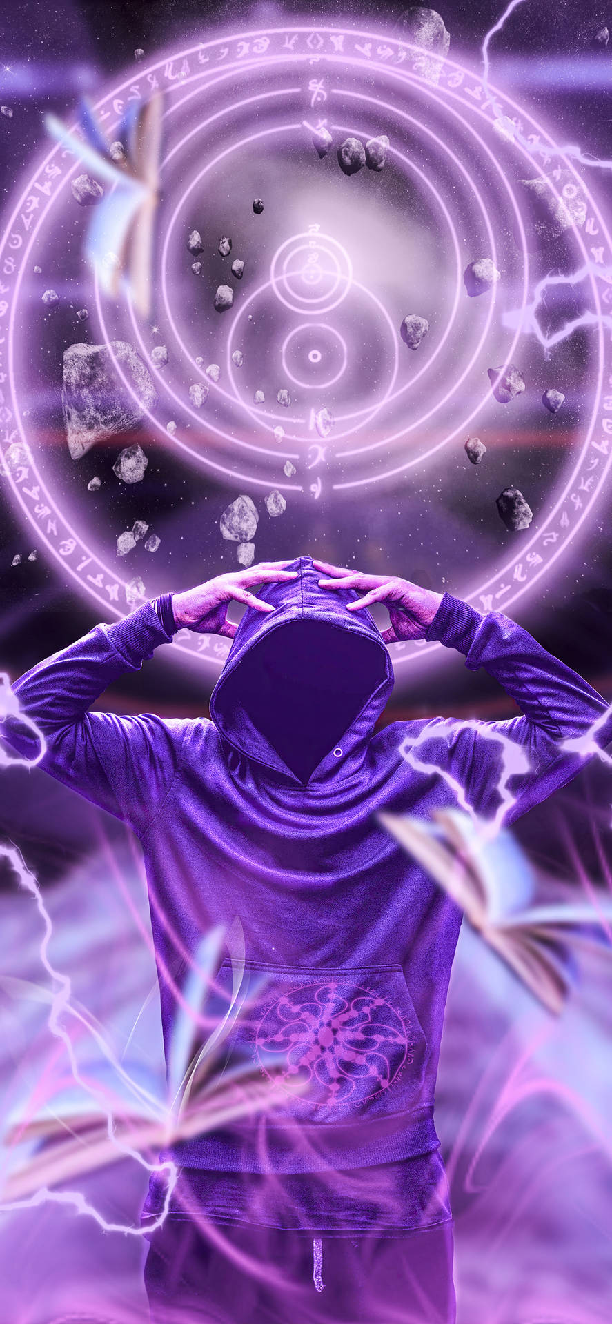 Unknown Man Purple Chakra Background