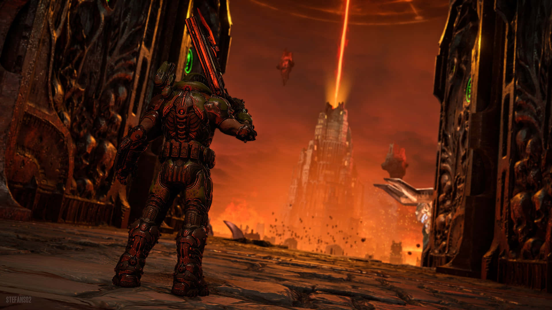 Unleash Dark Power With Doom Eternal 4k Background