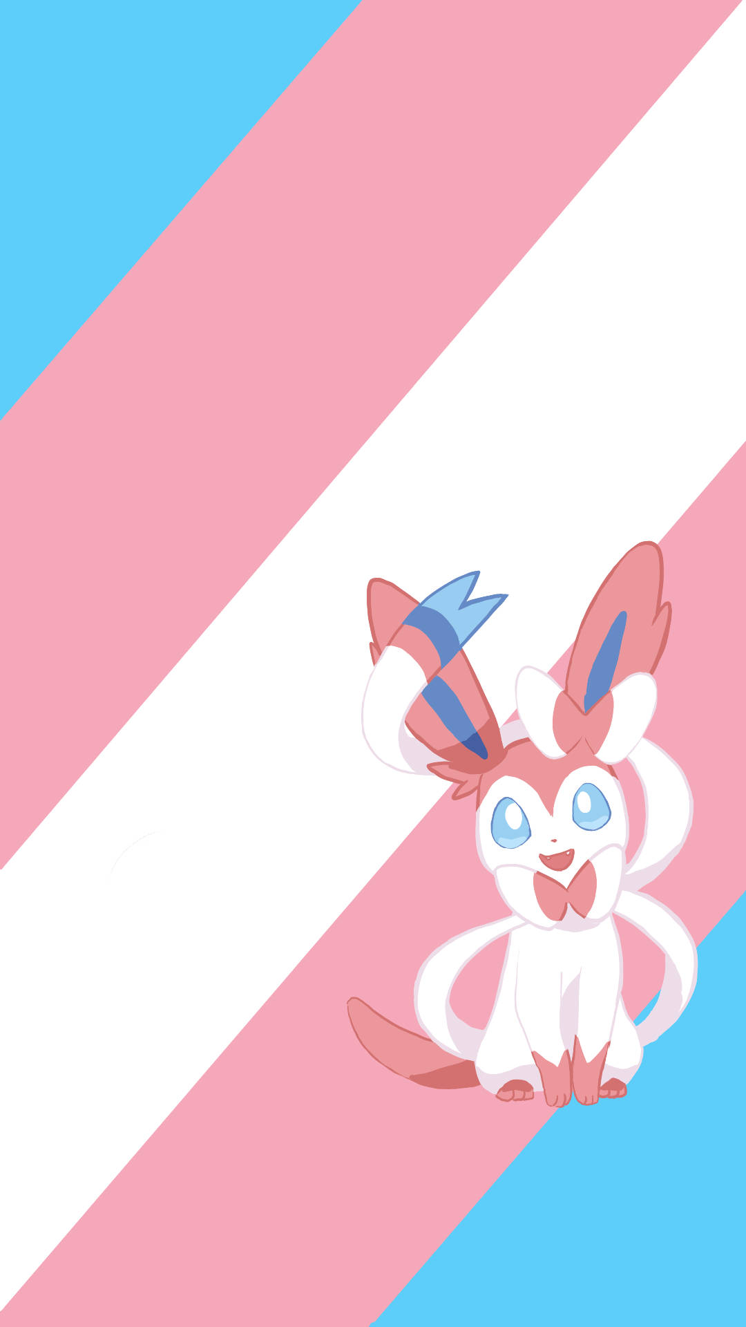 Unleash The Fantasy Of Striped Blue And Pink Sylveon! Background
