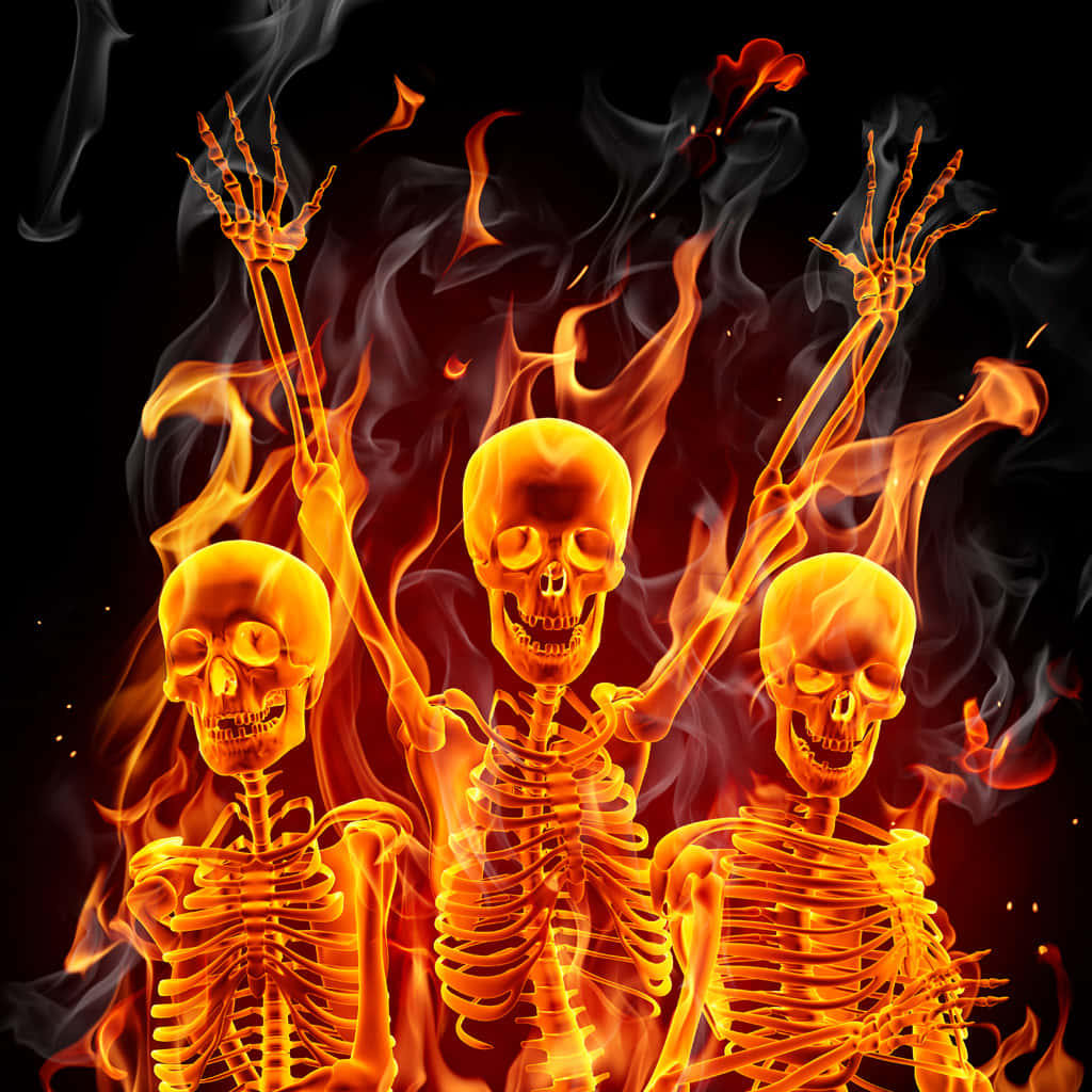 Unleash The Power Of A Burning Red Skull! Background