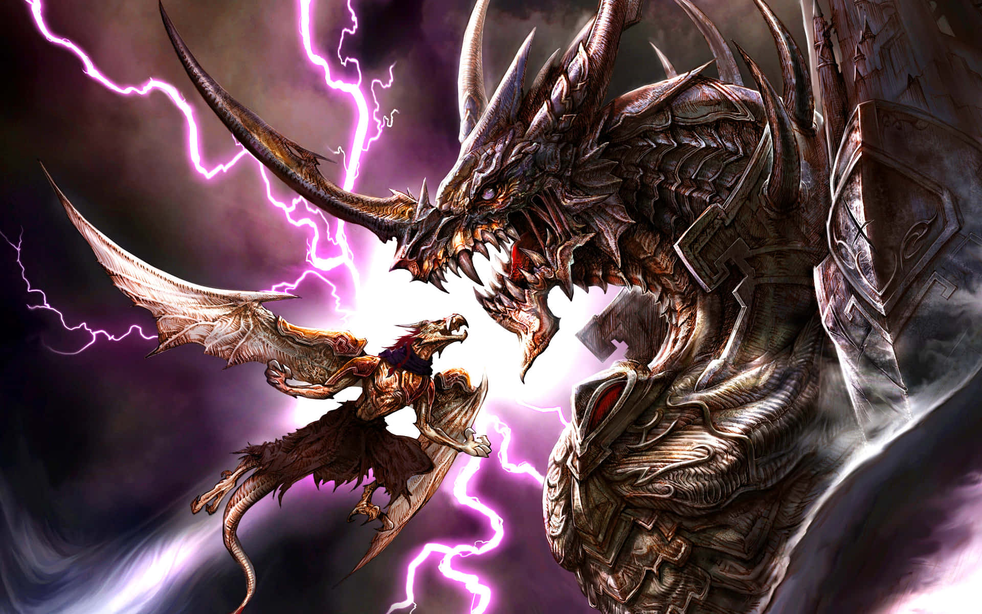 Unleash The Power Of A Majestic Dragon Background