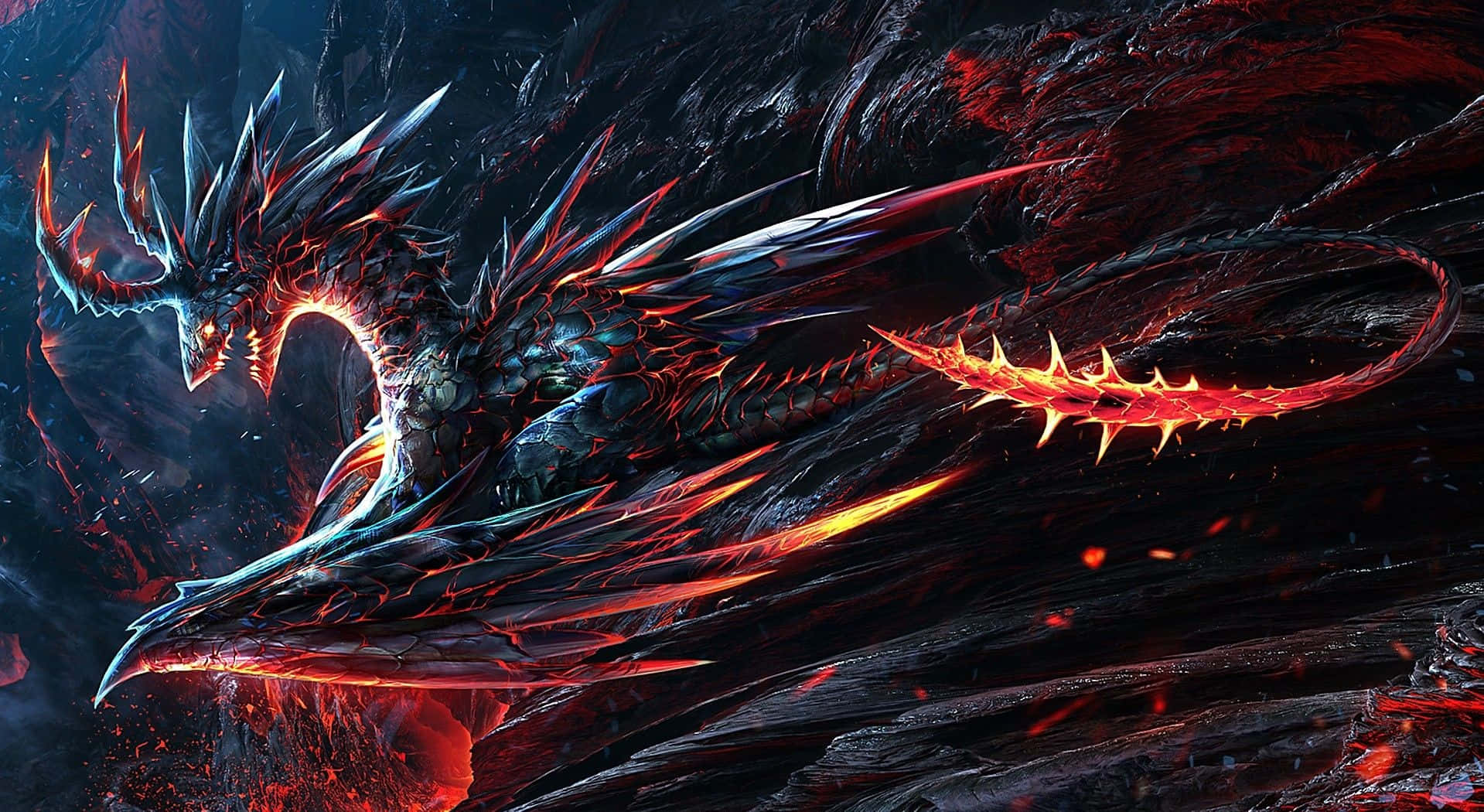 Unleash The Power Of A Majestic Dragon Background