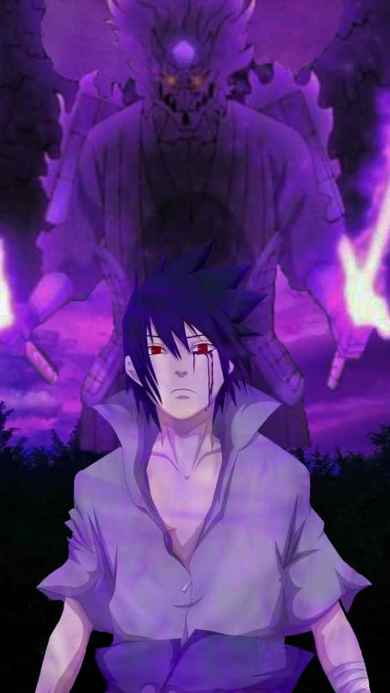 Unleash The Power Of Purple Sasuke Background