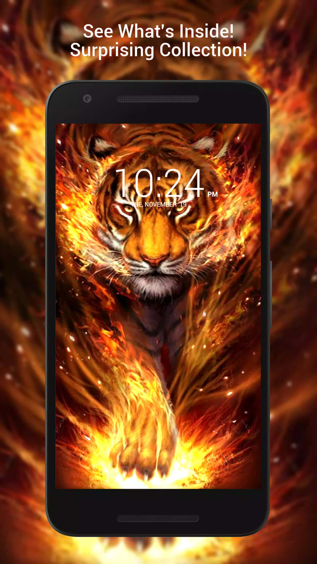 Unleash The Power Of The Tiger Phone Background