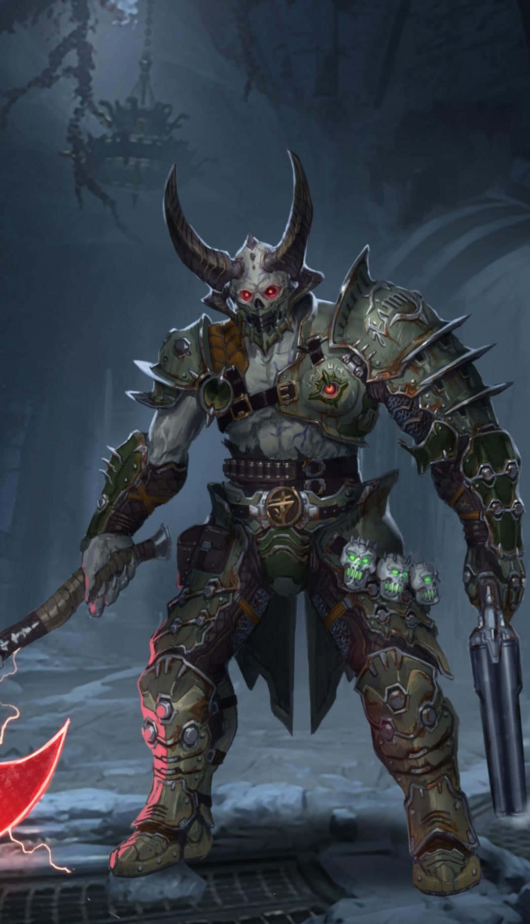 Unleash The Ultimate Slaughter Dement With Doom Eternal For Iphone Background