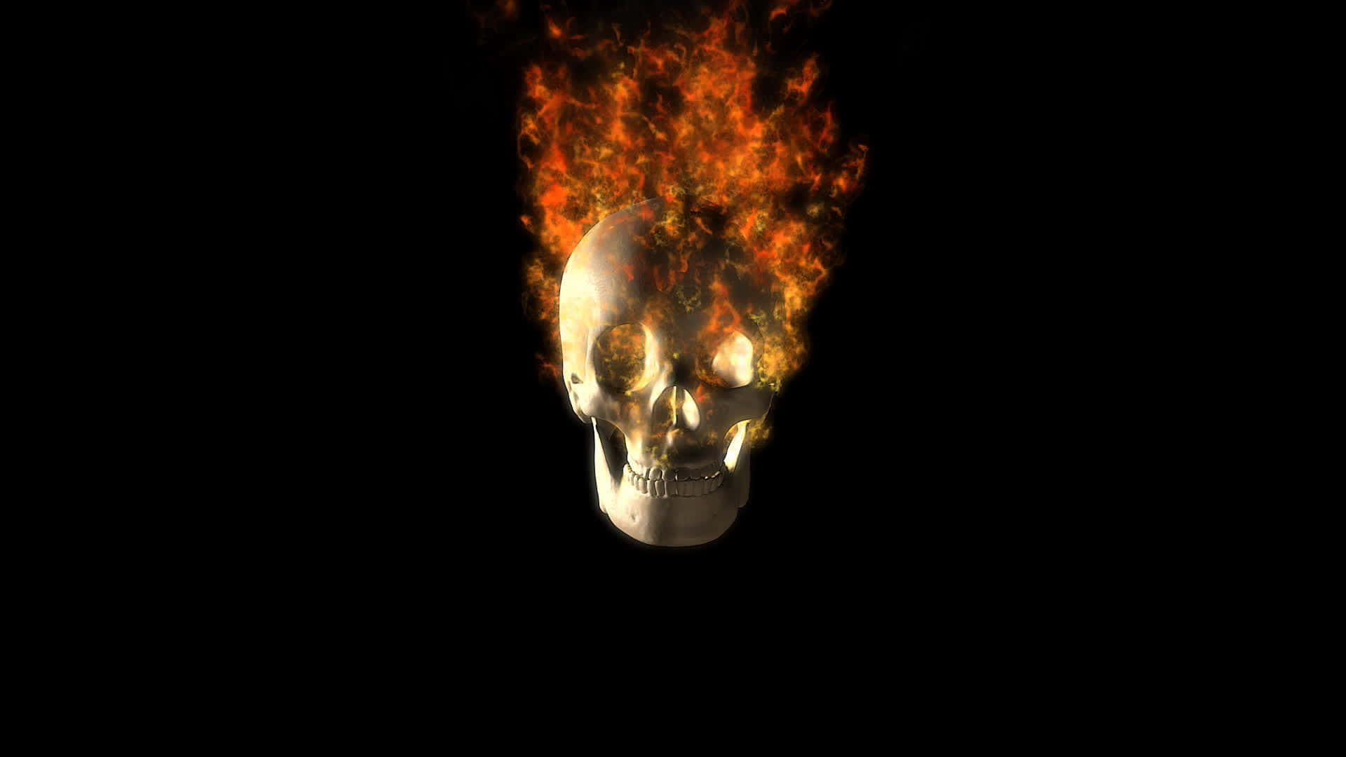 Unleash Your Inner Fire With The Flaming Skull Background