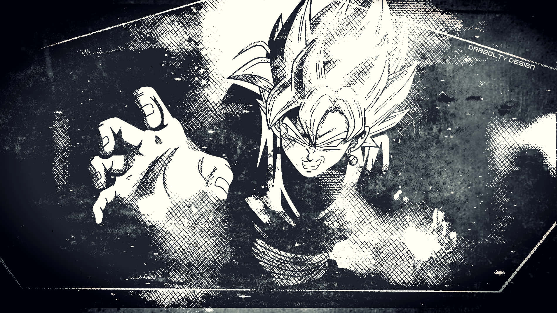 Unleash Your Inner Power With Dragon Ball Black And White Background