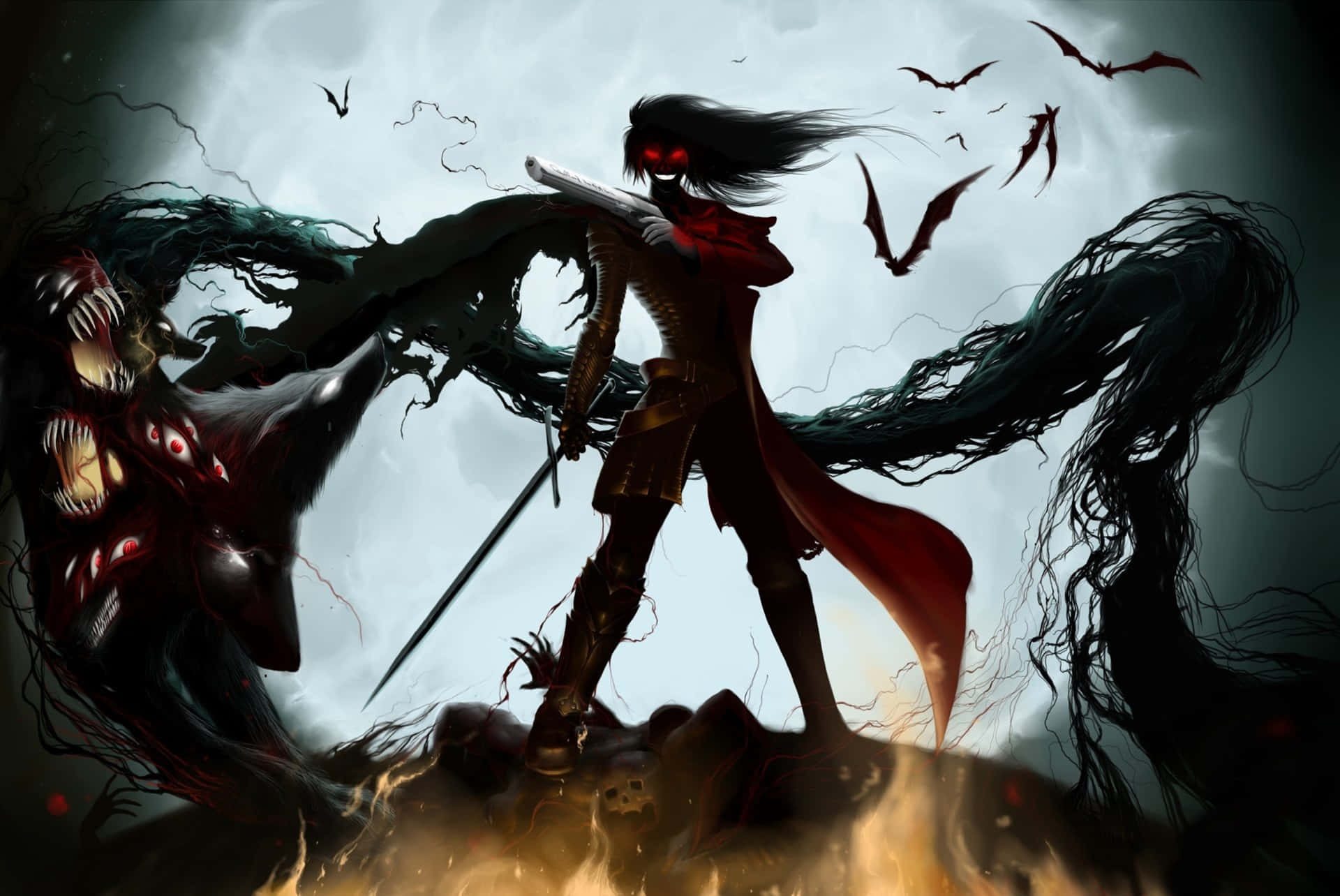 Unleashed Power - Hellsing Ultimate In 4k Resolution Background