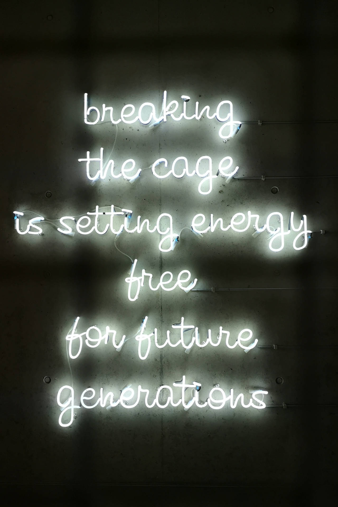 Unleashing Creativity - Breaking The Cage In White Neon Aesthetic Background