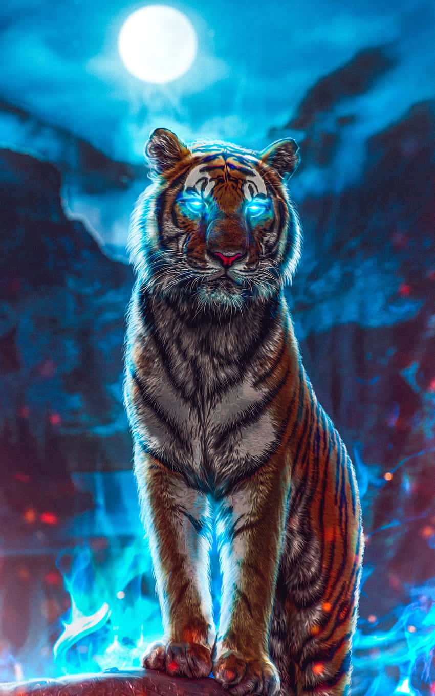 Unlock A Bold New Accessory In Style With Tiger Phone Background