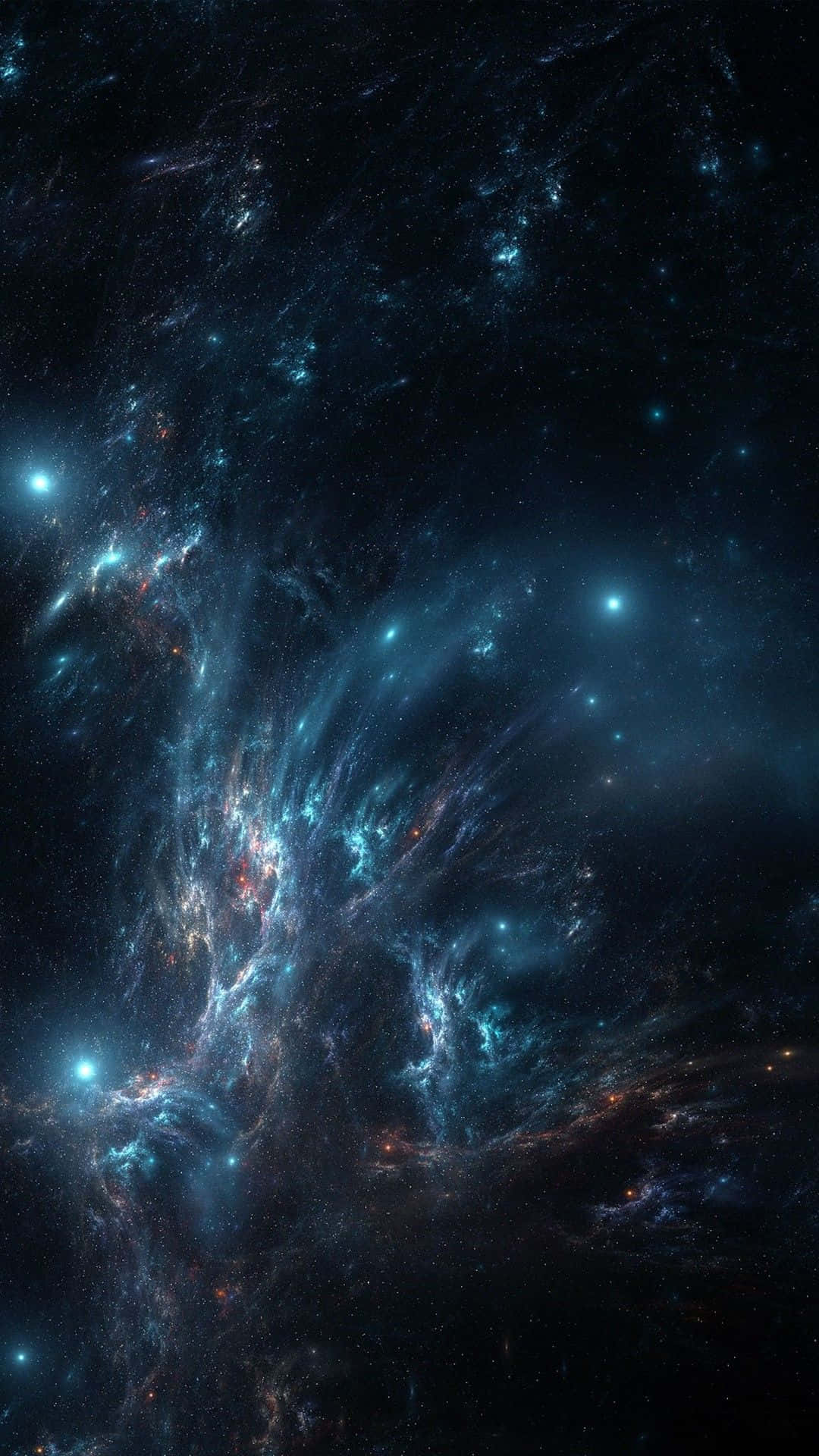 Unlock A Breathtaking Universe Of Color On The Blue Galaxy Iphone Background