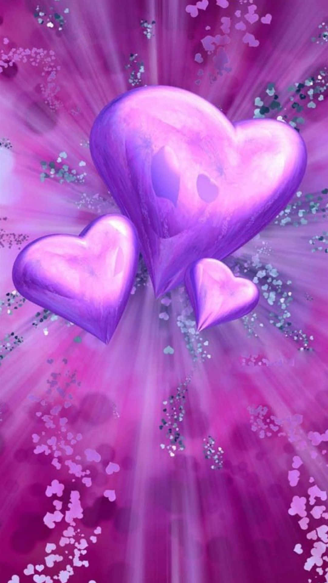 Unlock Your Love With A Pink Heart Iphone Background