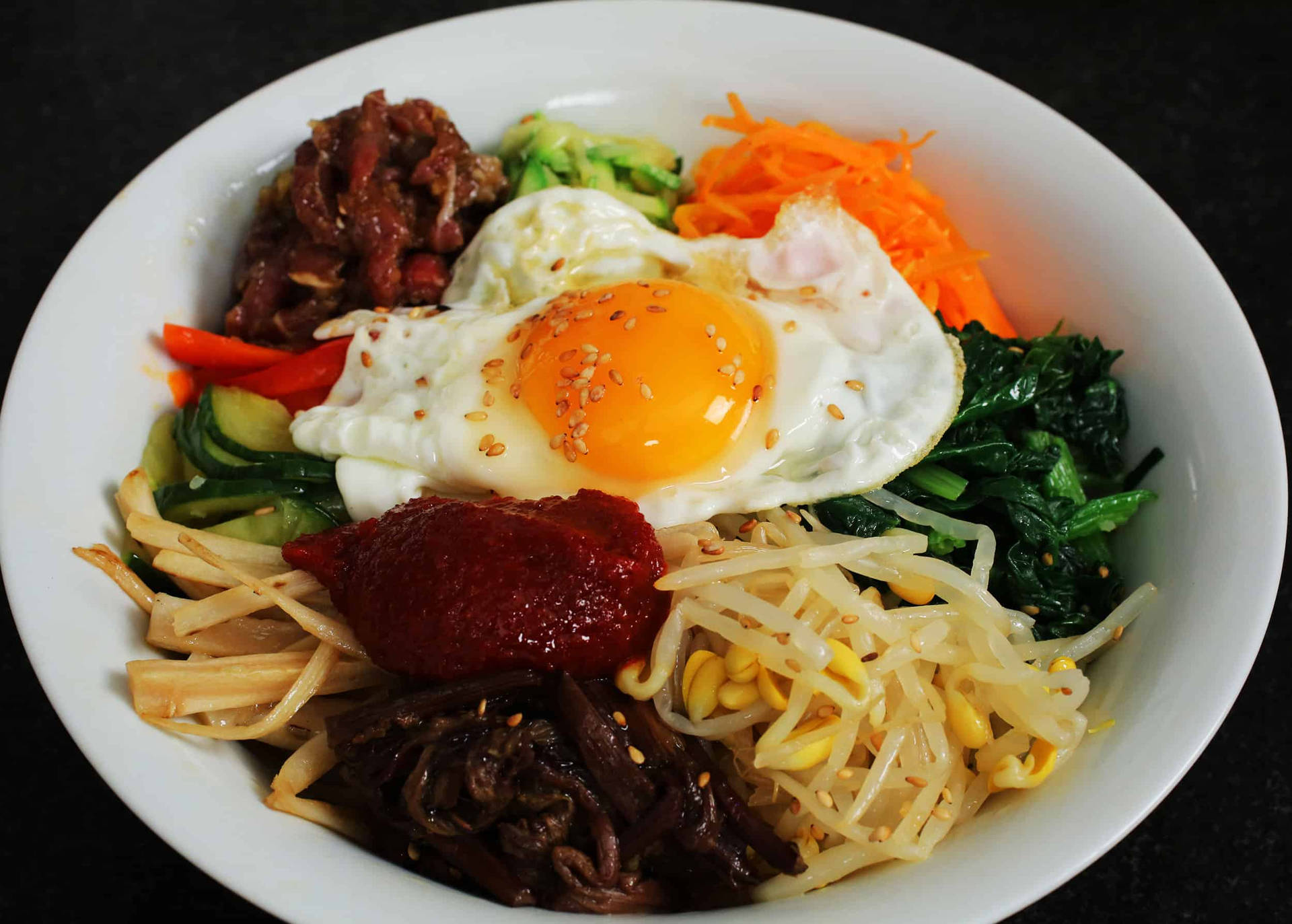 Unmixed Bibimbap Bowl Background