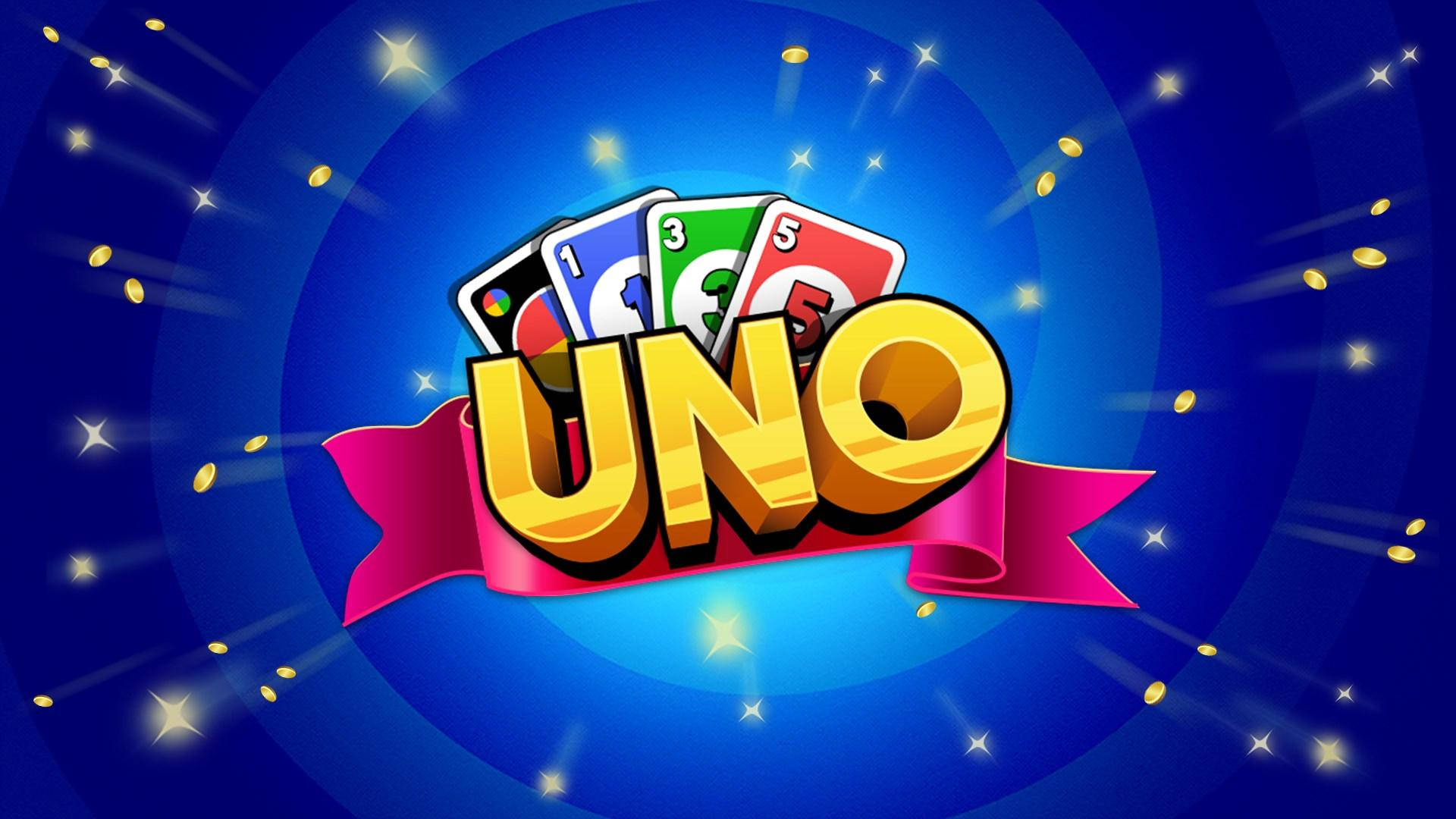 Uno Card Game Blue Poster Background
